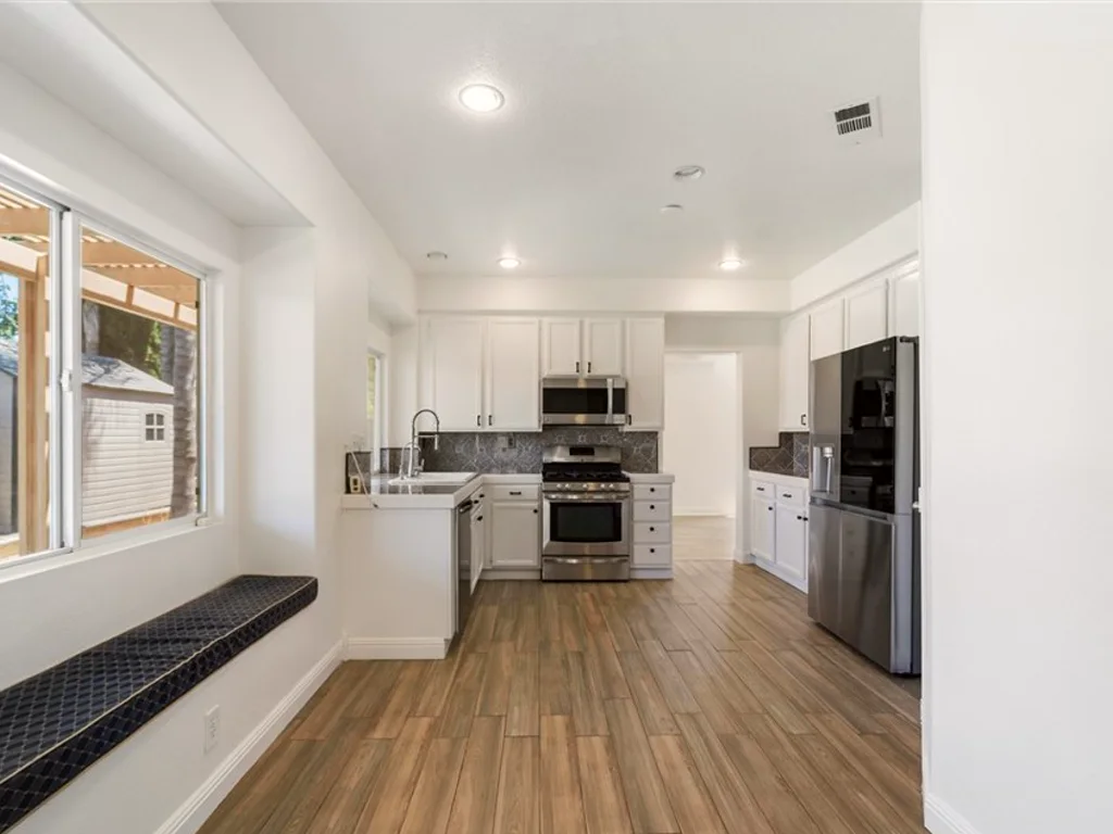 Warm, homey kitchen with natural light