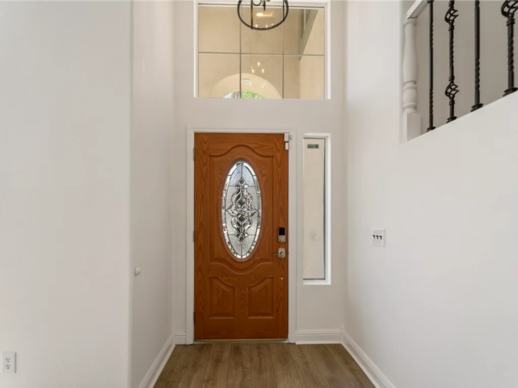 The welcoming front entry of the home